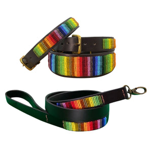 Rainbow Collar & Leash Set